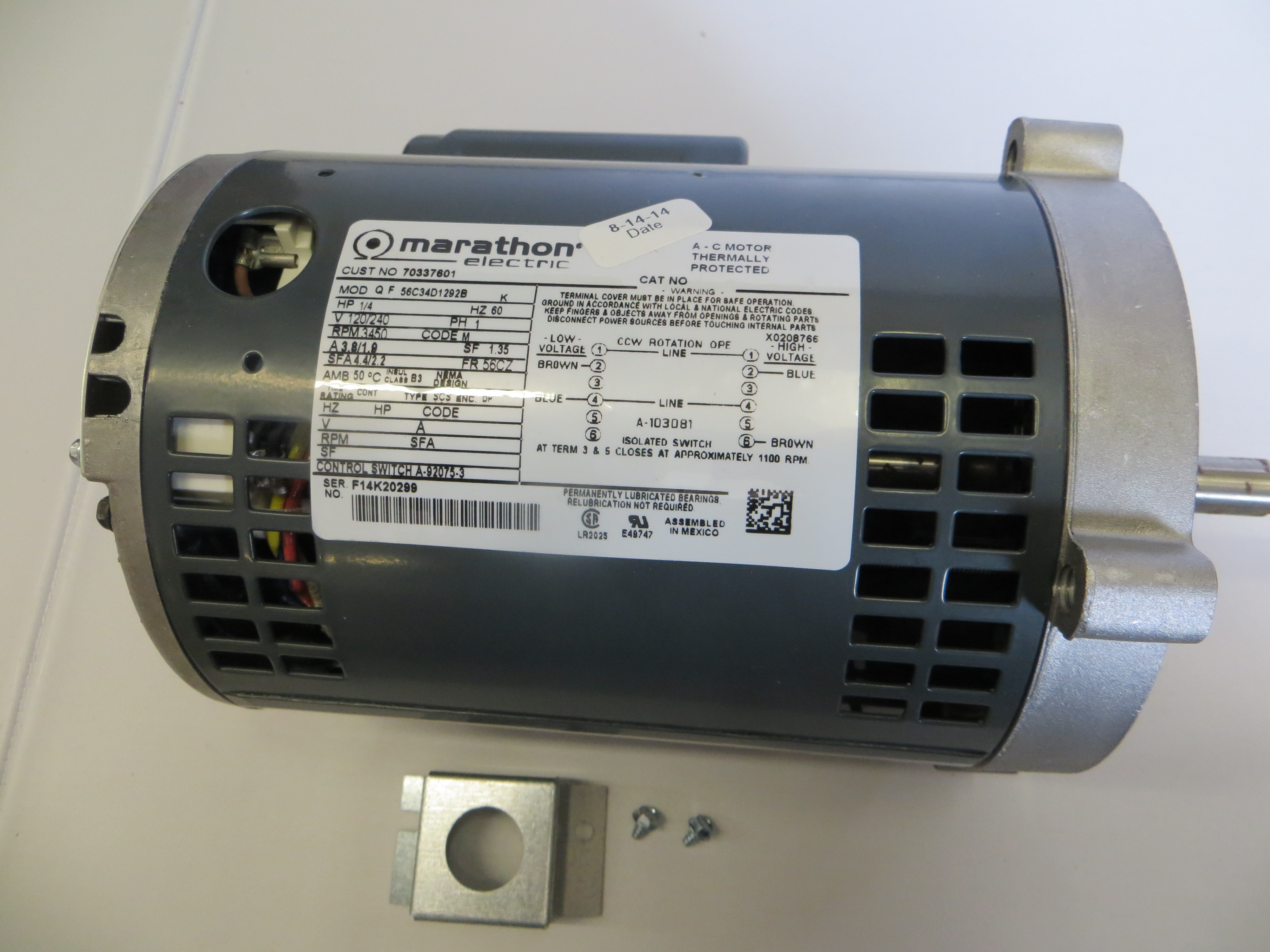 Speed Queen Ipso Dryer 70337901P Low Amp Drive Motor For Huebsch